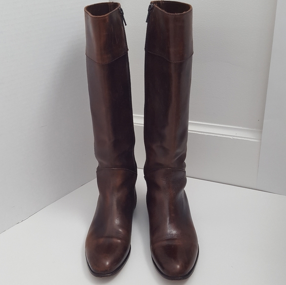 Saks Fifth Avenue brown leather riding boots 36.5 - Picture 3 of 12